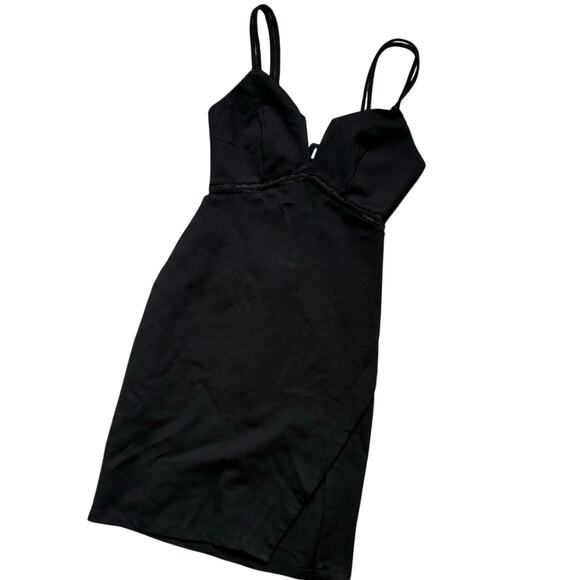 ASTR The Label Black Mini Cocktail Dress Size S Capri Strappy Bodycon Rayon - Picture 1 of 10